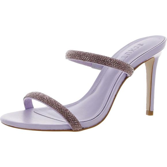 Schutz Shoes - Schutz Womens TALIAH Purple Leather Slip On Open Toe Pumps Shoes NWT